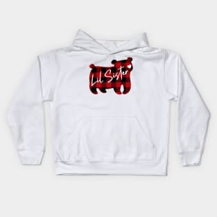 Lil sister. Bear Family. Buffalo Plaid Kids Hoodie